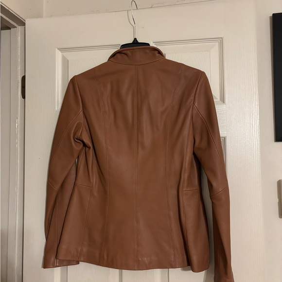 Cole Haan camel leather jacket new New - Picture 3 of 5